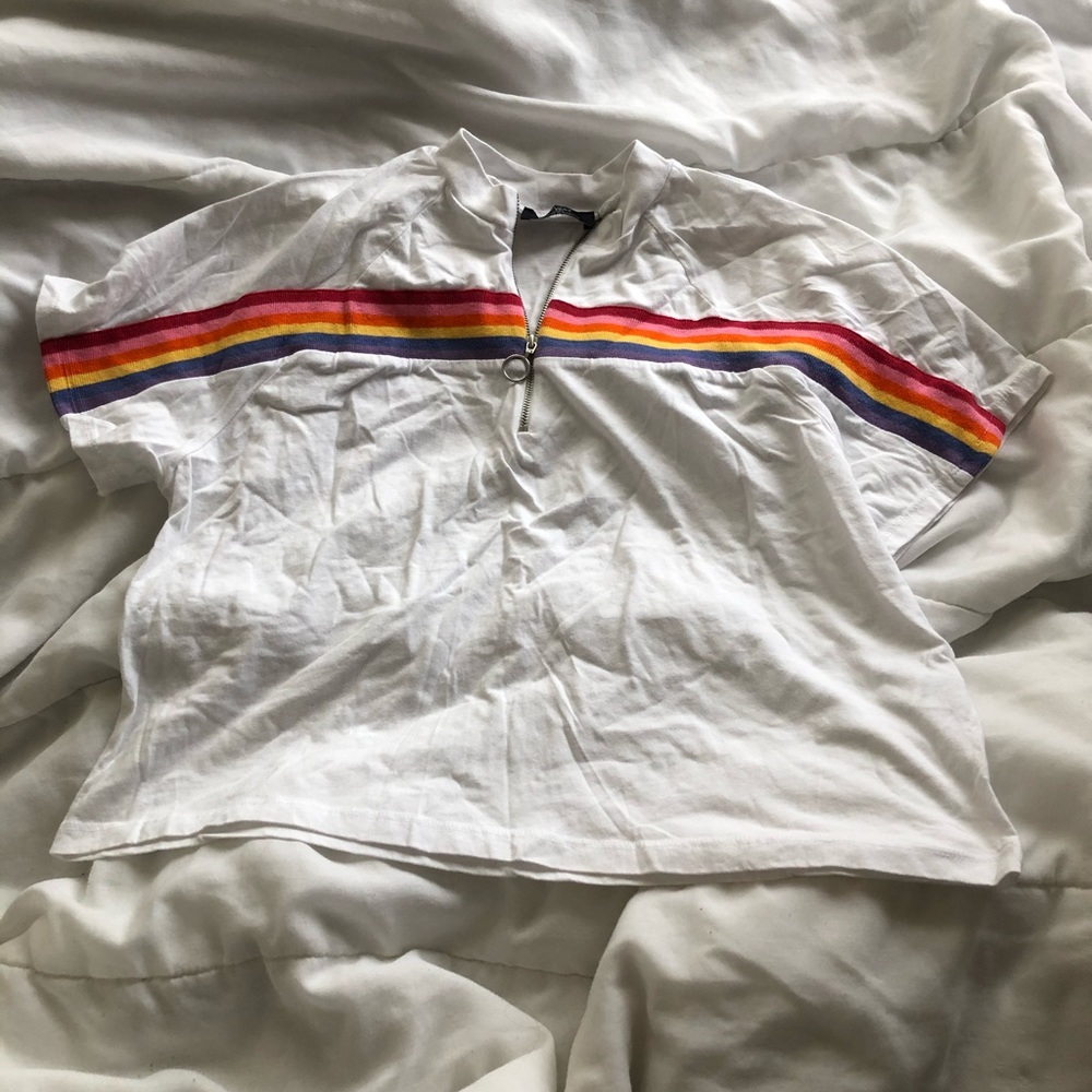 Berksha rainbow short sporty sleeve polo shirt
